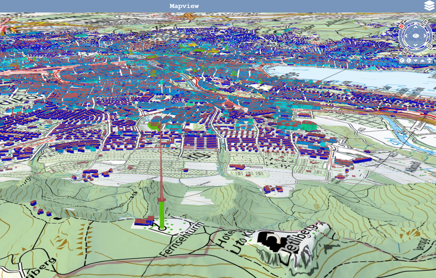 Ausschnitt aus Zürich Map View
