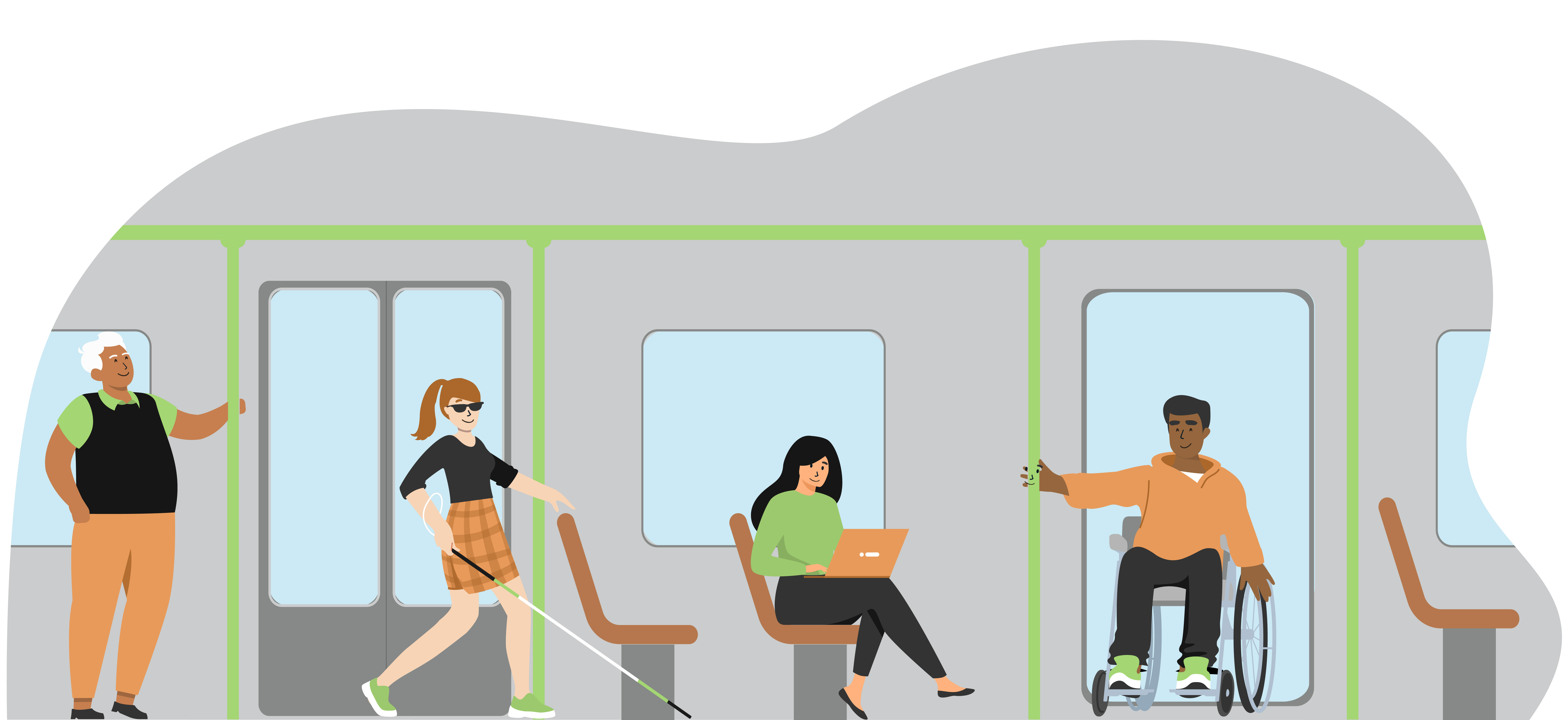 Illustration Menschen im Tram