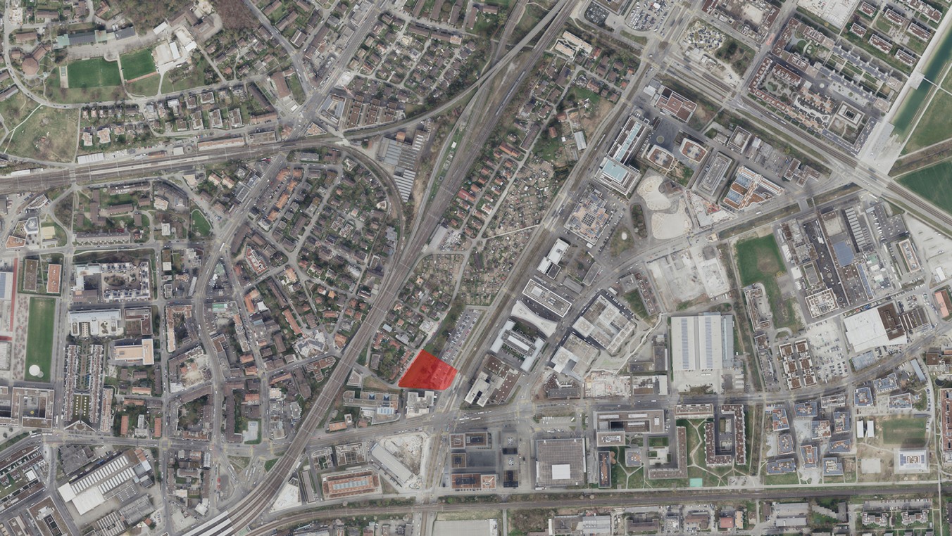 Luftbild Areal Thurgauerstrasse, Teilgebiet A (rot markiert)