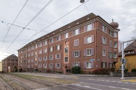 Foto der Wohnsiedlung Birkenhof von der Schaffhauserstrasse