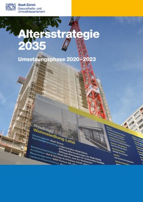 Titelbild des Berichts zur Altersstrategie 2035, Umsetzungsphase 2020-2023