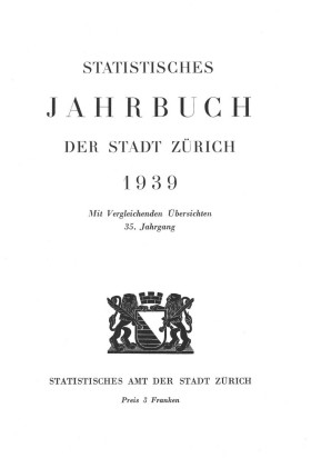 Statistisches Jahrbuch der Stadt Zürich 1939