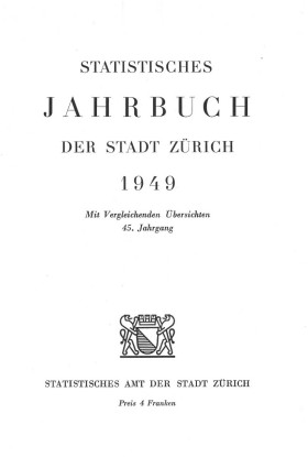 Statistisches Jahrbuch der Stadt Zürich 1949