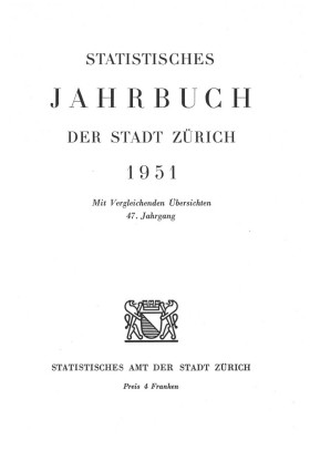 Statistisches Jahrbuch der Stadt Zürich 1951