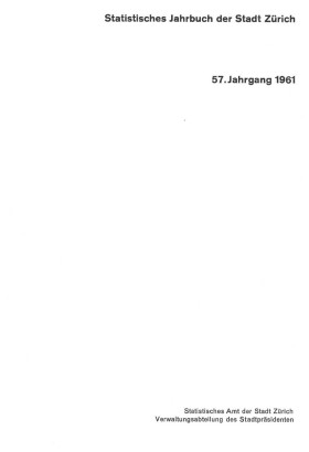 Statistisches Jahrbuch der Stadt Zürich 1961