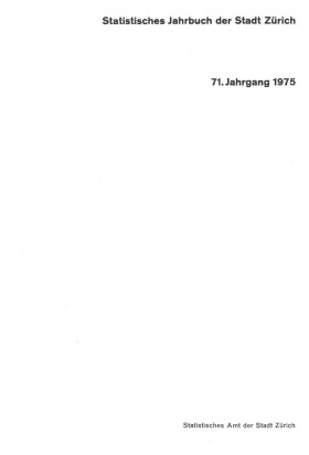 Statistisches Jahrbuch der Stadt Zürich 1975