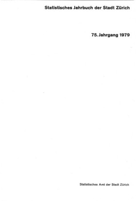 Statistisches Jahrbuch der Stadt Zürich 1979