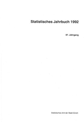 Statistisches Jahrbuch der Stadt Zürich 1992