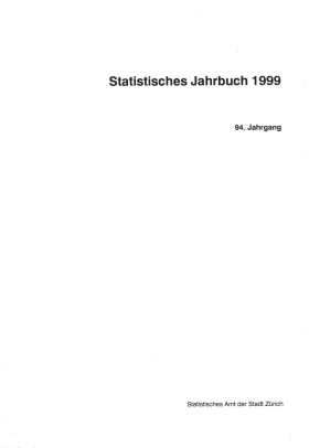 Statistisches Jahrbuch der Stadt Zürich 1999