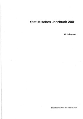 Statistisches Jahrbuch der Stadt Zürich 2001