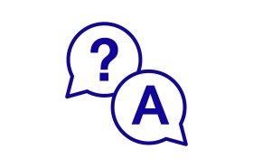 Symbolbild FAQ: Illustration von zwei Sprechblasen eine mit A drin un deine mit ? drin.