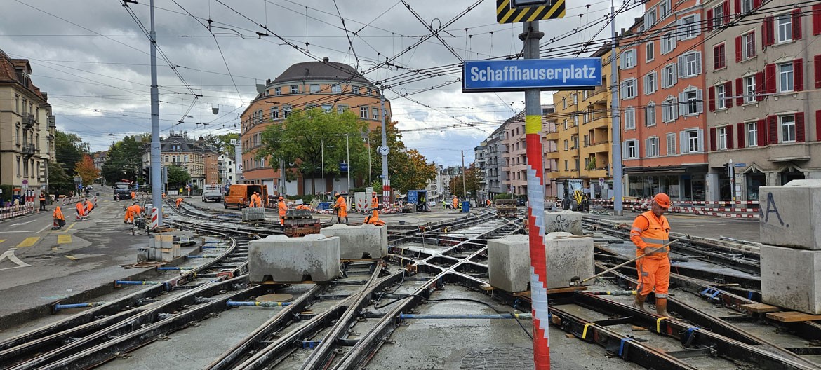 Gleisschlag am Schaffhauserplatz