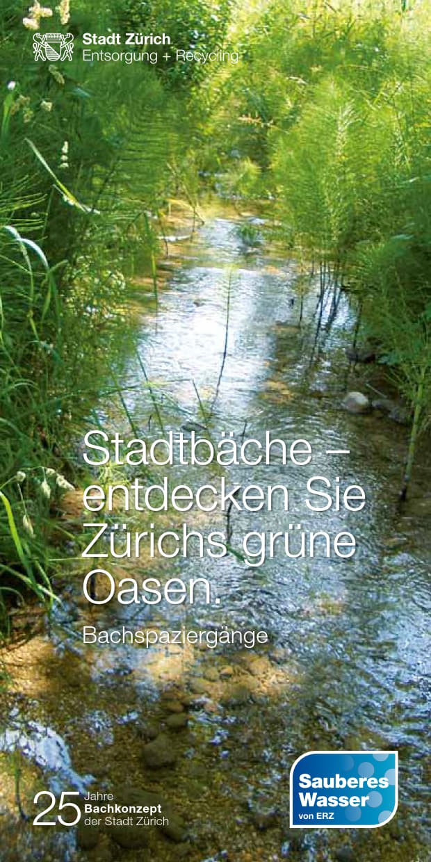 Titelbild Broschüre Stadtbäche - entdecken Sie Zürichs grüne Oasen