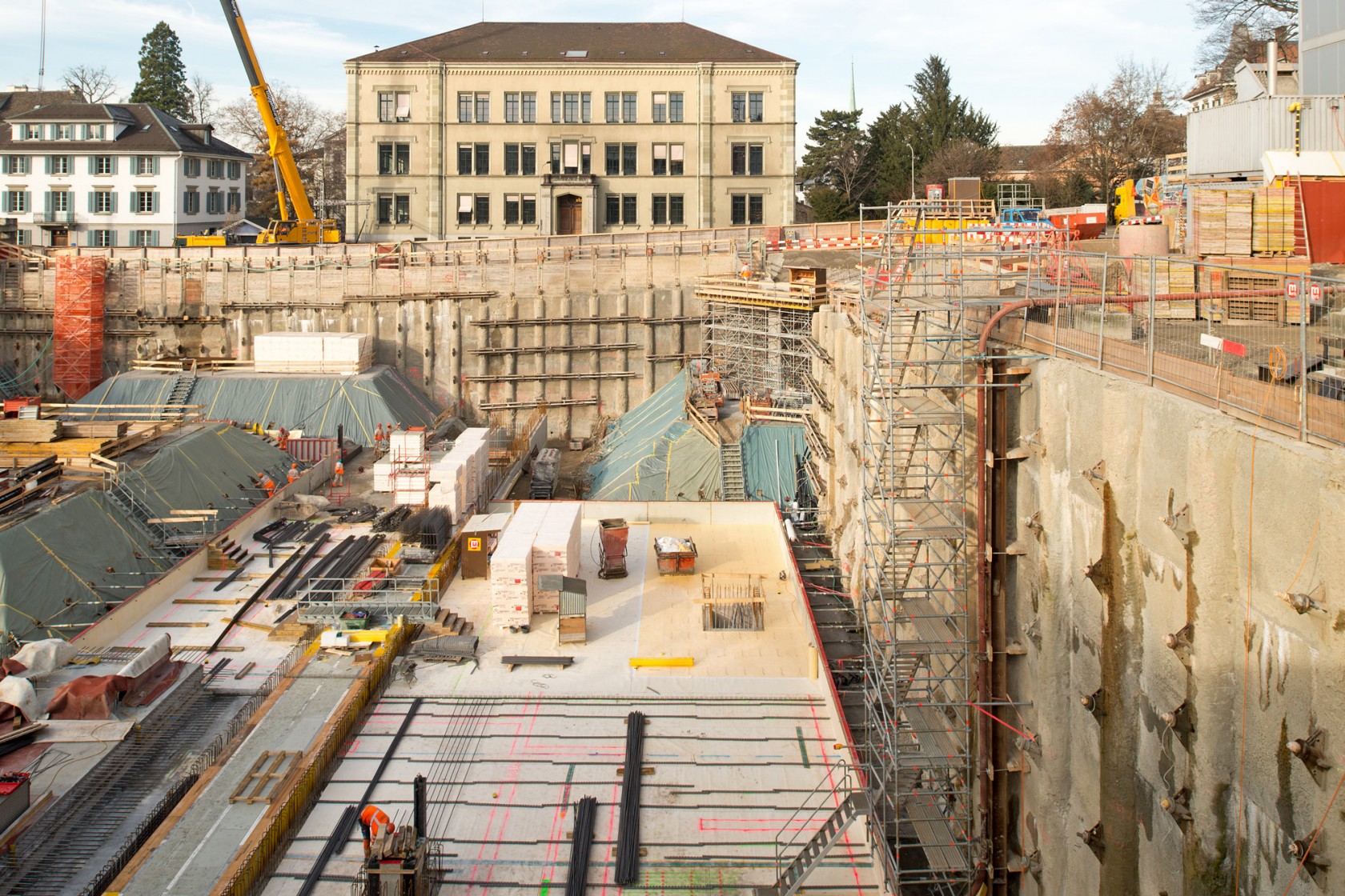 Blick auf die Baustelle Erweiterung Kunsthaus Zürich.