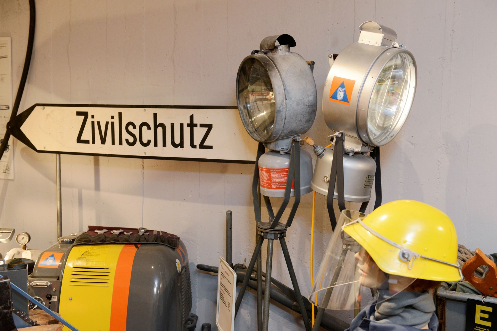 Ausstellungsstücke im Zivilschutzmuseum